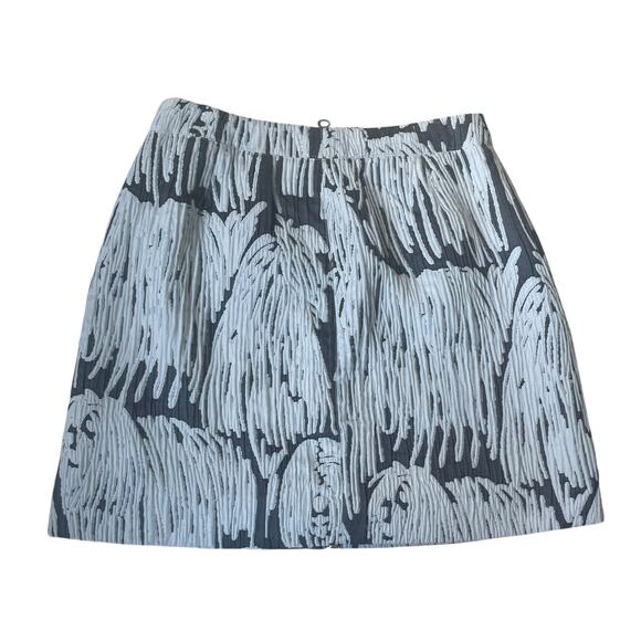 Opening Ceremony Komondor Mini Skirt Jacquard Zip Gray White Size 6 - Picture 14 of 16